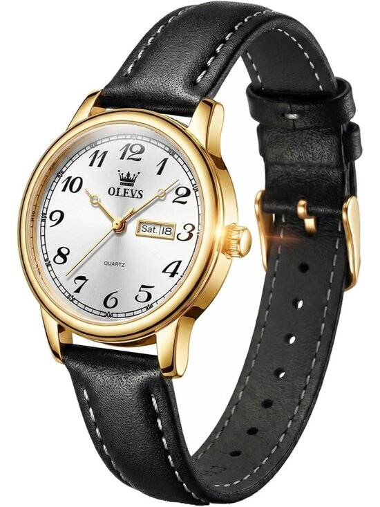 Olevs Women\'s White Black Vintage Leather Waterproof Reloj Mujer Luxury Watch main image 6